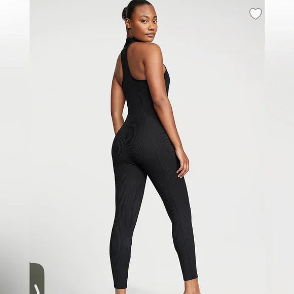 Victoria's Secret Jumpsuit Pink active Base Layer Black Sz S Victoria’s Secret - Picture 1 of 4